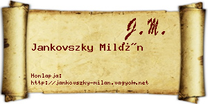 Jankovszky Milán névjegykártya
